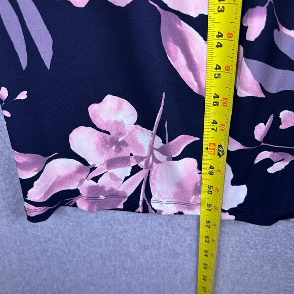 Coldwater Creek Maxi Dress Women 24W Navy Pink Floral Shift Stretch Cocktail NWT - Picture 3 of 12